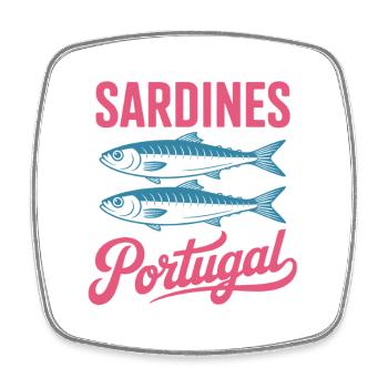 Colorful Sardines Portugal Illustration - Square fridge magnet - white - Front