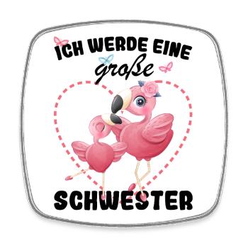 Nachwuchs Verkünden Ich Werde Große Schwester 2027 - Viereckiger Kühlschrankmagnet - Weiß - Vorne