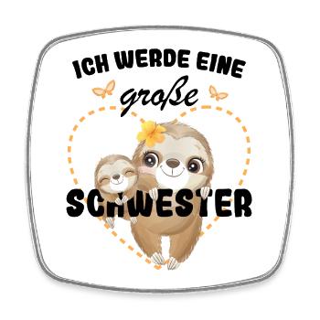 Nachwuchs Verkünden Ich Werde Große Schwester 2027 - Viereckiger Kühlschrankmagnet - Weiß - Vorne