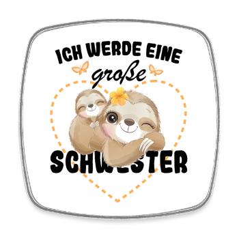 Nachwuchs Verkünden Ich Werde Große Schwester 2027 - Viereckiger Kühlschrankmagnet - Weiß - Vorne