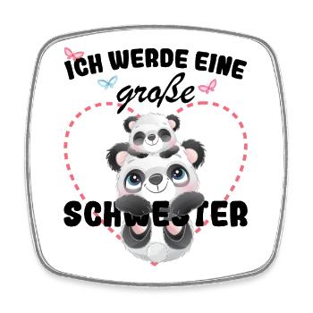 Nachwuchs Verkünden Ich Werde Große Schwester 2027 - Viereckiger Kühlschrankmagnet - Weiß - Vorne