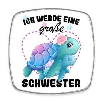 Nachwuchs Verkünden Ich Werde Große Schwester 2027 - Viereckiger Kühlschrankmagnet - Weiß - Vorne