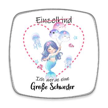 Nachwuchs Verkünden Ich Werde Große Schwester 2027 - Viereckiger Kühlschrankmagnet - Weiß - Vorne