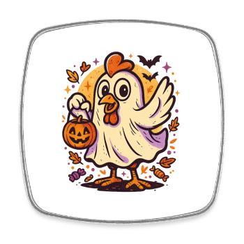 Geisterhuhn Trick-or-Treat Halloween - Viereckiger Kühlschrankmagnet - Weiß - Vorne