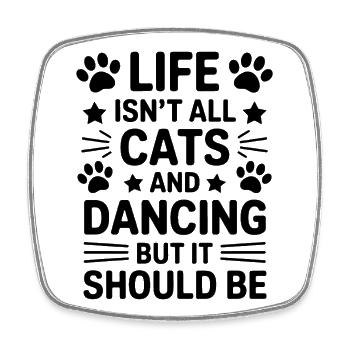 Dancing Saying Cats Dance Funny Dancing Gift - Square fridge magnet - white - Front