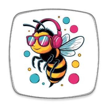 abeilles apiculteur miel apiculteur abeilles abeille mignonne - Magnet carré - blanc - Devant