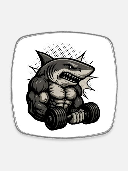 Conception de t-shirt Haibodo de musculation - Magnet carré - blanc