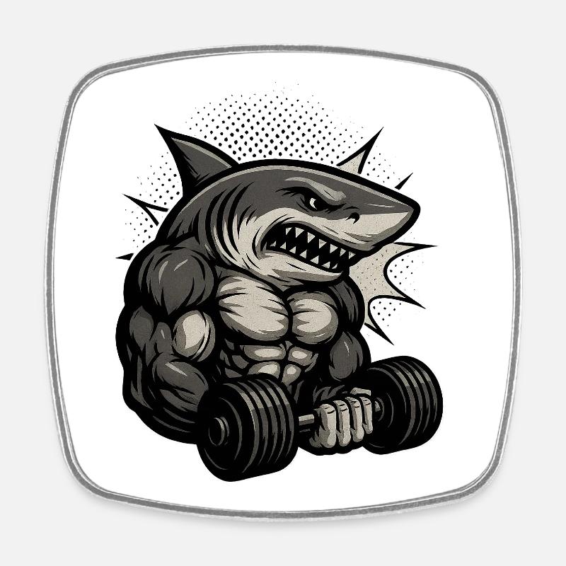 Conception de t-shirt Haibodo de musculation - Magnet carré - blanc
