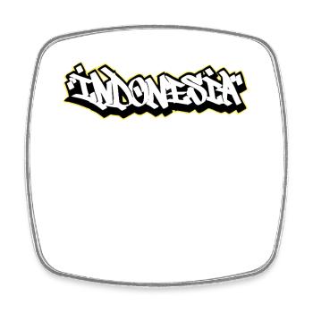 Carnet de croquis de tags de graffiti en Indonésie - Magnet carré - blanc - Devant