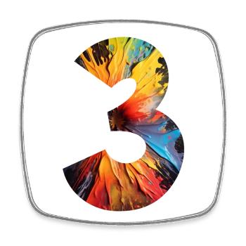NUMBER 3 YEARS 3RD BIRTHDAY - Square fridge magnet - white - Front