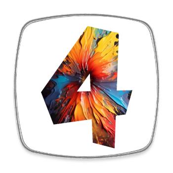 NUMÉRO 4 ANS 4E ANNIVERSAIRE - Magnet carré - blanc - Devant