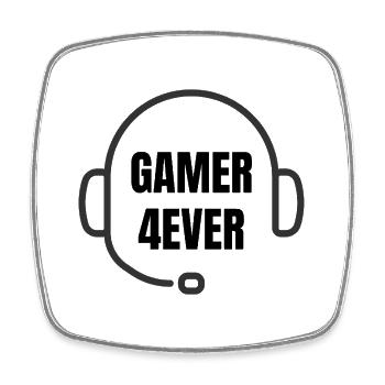Gamer 4ever – Casque gaming minimaliste - Magnet carré - blanc - Devant