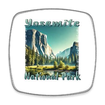 Yosemite National Park Spring Nature Hiking - Square fridge magnet - white - Front