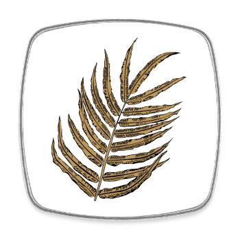 Elegant Golden Plant Illustration - Square fridge magnet - white - Front