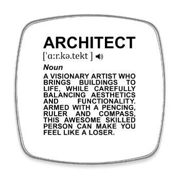 Architekt Bedeutung - Viereckiger Kühlschrankmagnet - Weiß - Vorne