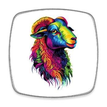 Sheep Lamb Sheep Domestic Sheep Shepherd Sweet Sheep - Square fridge magnet - white - Front