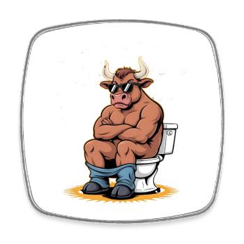 This Is Bullshit Toilet Edition - Square fridge magnet - white - Front