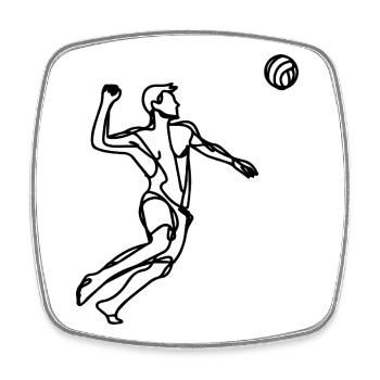 Beachvolleyballer Zeichnung - Viereckiger Kühlschrankmagnet - Weiß - Vorne