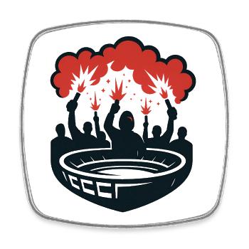Pyrotechnik Stadion - Viereckiger Kühlschrankmagnet - Weiß - Vorne