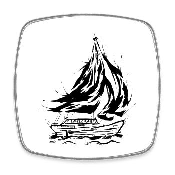 Sail Sailboat - Square fridge magnet - white - Front