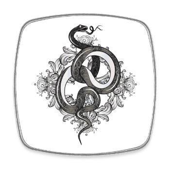 Mystisches Schlangen Ornament–elegant & kraftvoll - Viereckiger Kühlschrankmagnet - Weiß - Vorne