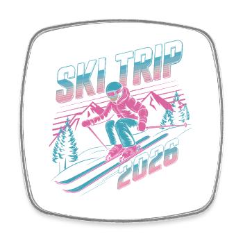 Ski Trip 2026 - Square fridge magnet - white - Front