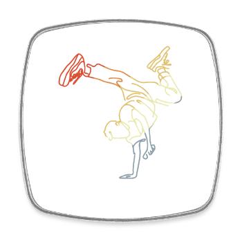 Vintage Breakdancing Junge Skizze - Viereckiger Kühlschrankmagnet - Weiß - Vorne