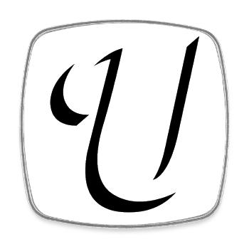 Letter U, name, the letter U - Square fridge magnet - white - Front