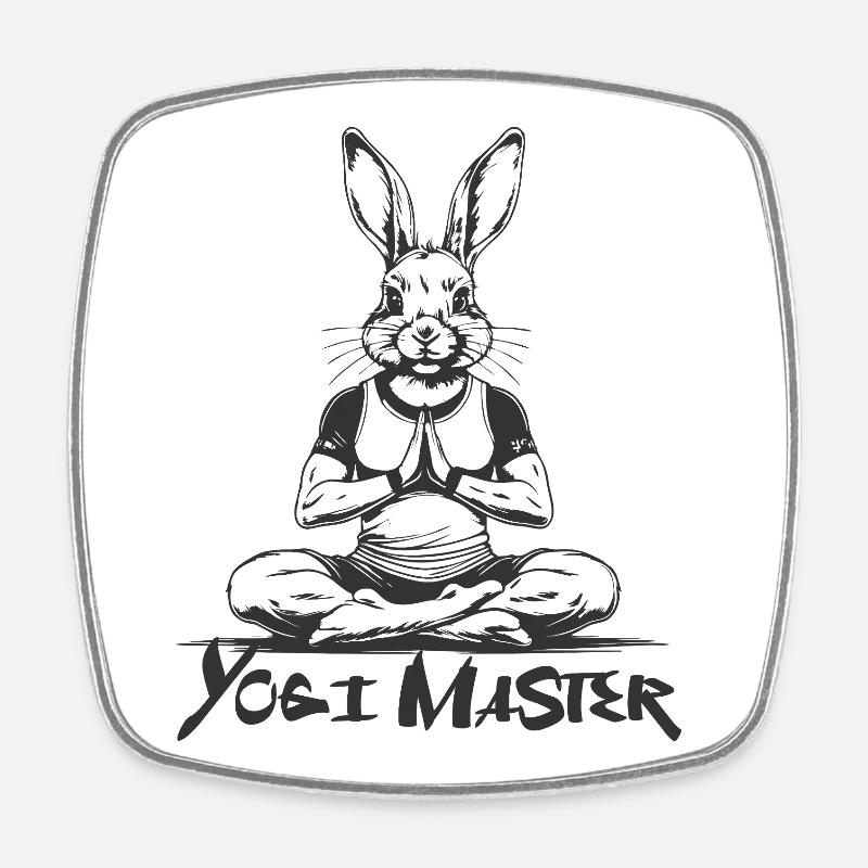 yoga, Yogi Master - Square fridge magnet - white