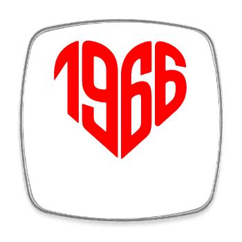 1966 Herz Jahr 1966 Geschenk zum 60. Geburtstag - Viereckiger Kühlschrankmagnet - Weiß - Vorne