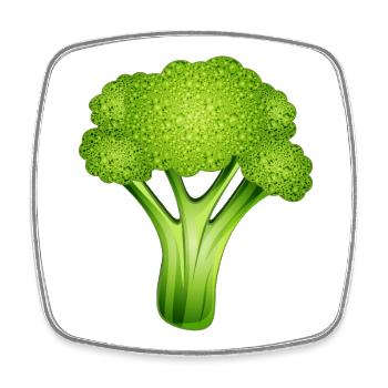 Brocoli vert vif dans un style bande dessinée élégant - Magnet carré - blanc - Devant