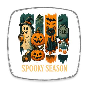 Spooky Season Halloween Vibes - Square fridge magnet - white - Front