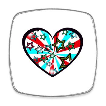 Retro Herz Vintage Valentin Herzen Liebe 60er - Viereckiger Kühlschrankmagnet - Weiß - Vorne