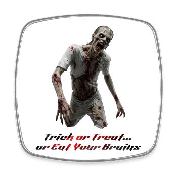 Terrifying Zombie Walker – Halloween Horror Design - Square fridge magnet - white - Front