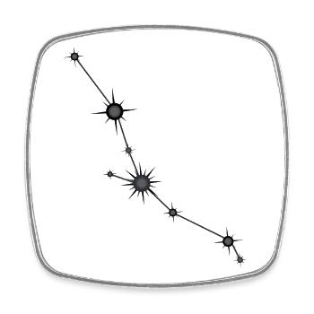 Taureau Étoile Constellation Signe du zodiaque Noir et Gris - Magnet carré - blanc - Devant