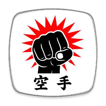 Karate Faust / Fist - Square fridge magnet - white - Front