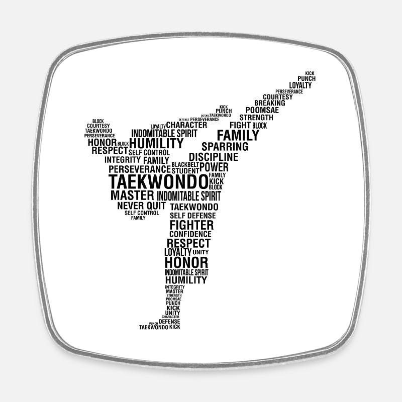 Taekwondo Quote  - Square fridge magnet - white