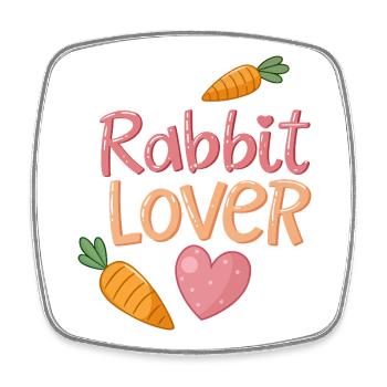 Lapins amour - Magnet carré - blanc - Devant