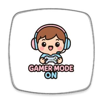 Gamer Mode On – Süßes Kawaii Gaming T-Shirt - Viereckiger Kühlschrankmagnet - Weiß - Vorne