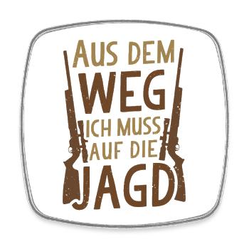 Jäger Jagen Jagd Jungjäger Jagdzeit Jagdschein - Viereckiger Kühlschrankmagnet - Weiß - Vorne