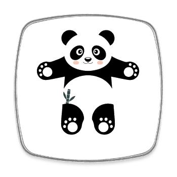Panda Whimsical Nature-Inspired Illustration - Square fridge magnet - white - Front