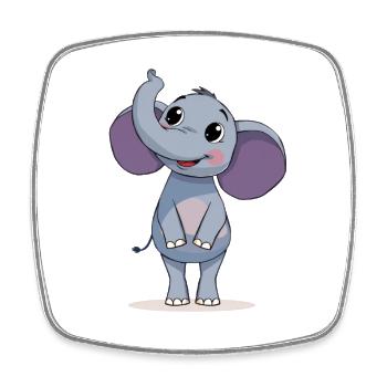 Cute Elephant Graphic Design - Square fridge magnet - white - Front