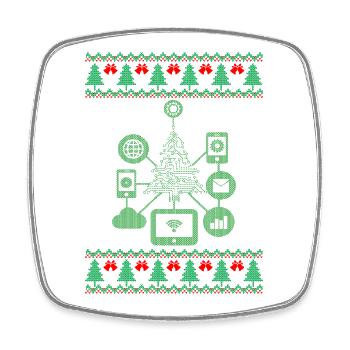 IT XMAS – Lustiger Nerd-Weihnachten - Viereckiger Kühlschrankmagnet - Weiß - Vorne