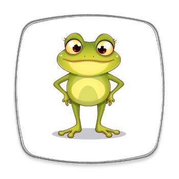 Charming frog with friendly look - Square fridge magnet - white - Front