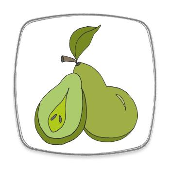 Artistic Pear Illustration - Square fridge magnet - white - Front