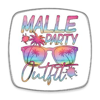 Malle Party Outfit Sunglasses Design - Square fridge magnet - white - Front