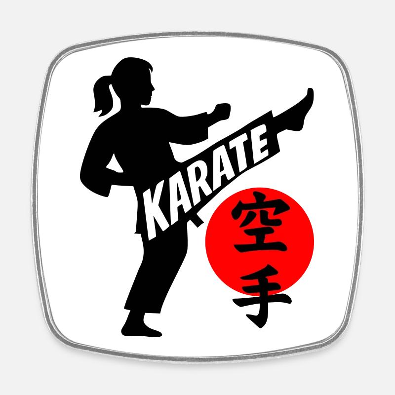 Karate - Viereckiger Kühlschrankmagnet - Weiß