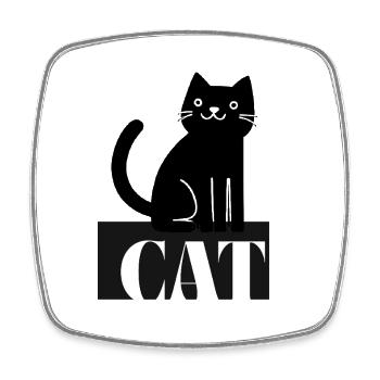 Katzenliebhaber Retro Schriftzug - Viereckiger Kühlschrankmagnet - Weiß - Vorne