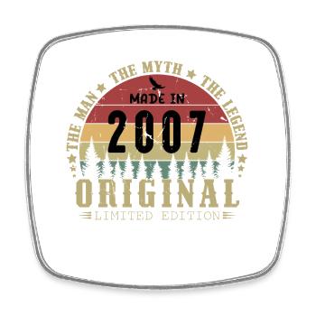 2007 Vintage Born 2007 Vintage Geburtstagsgeschenk - Viereckiger Kühlschrankmagnet - Weiß - Vorne