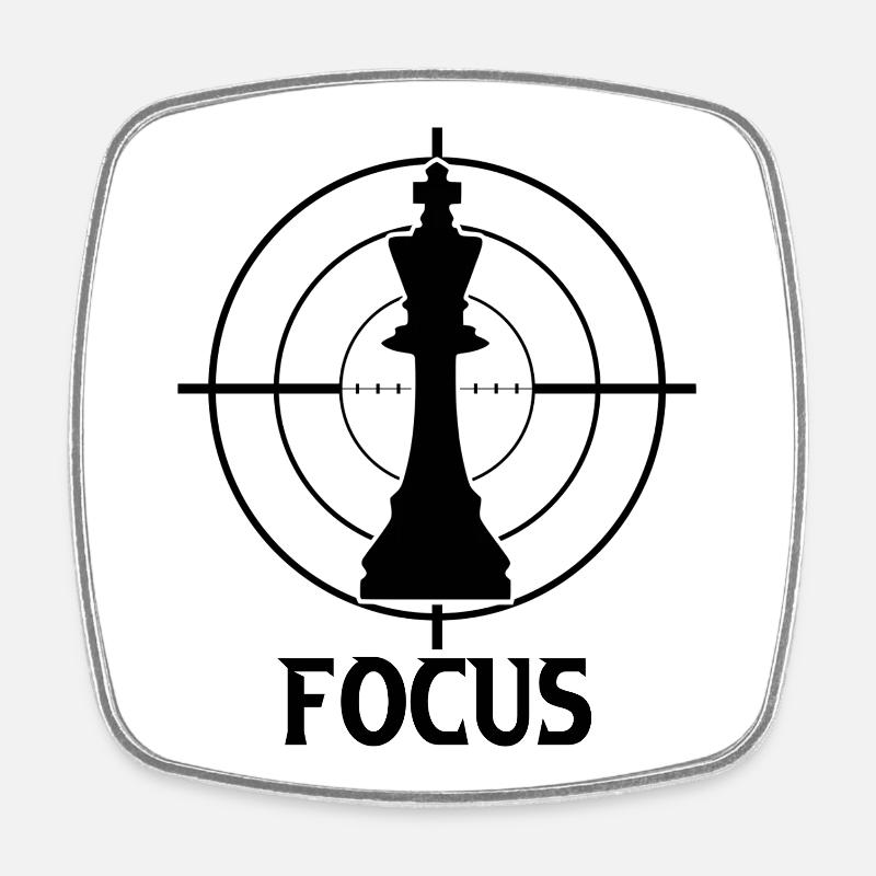 Schach - Viereckiger Kühlschrankmagnet - Weiß